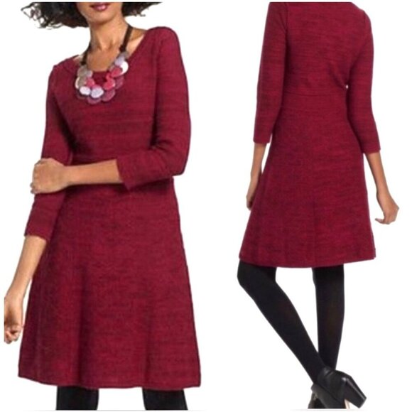 Anthropologie Sparrow Dress Women Small Raspberry Vinifera Wool Blend Knit‎ Mini - Picture 1 of 11